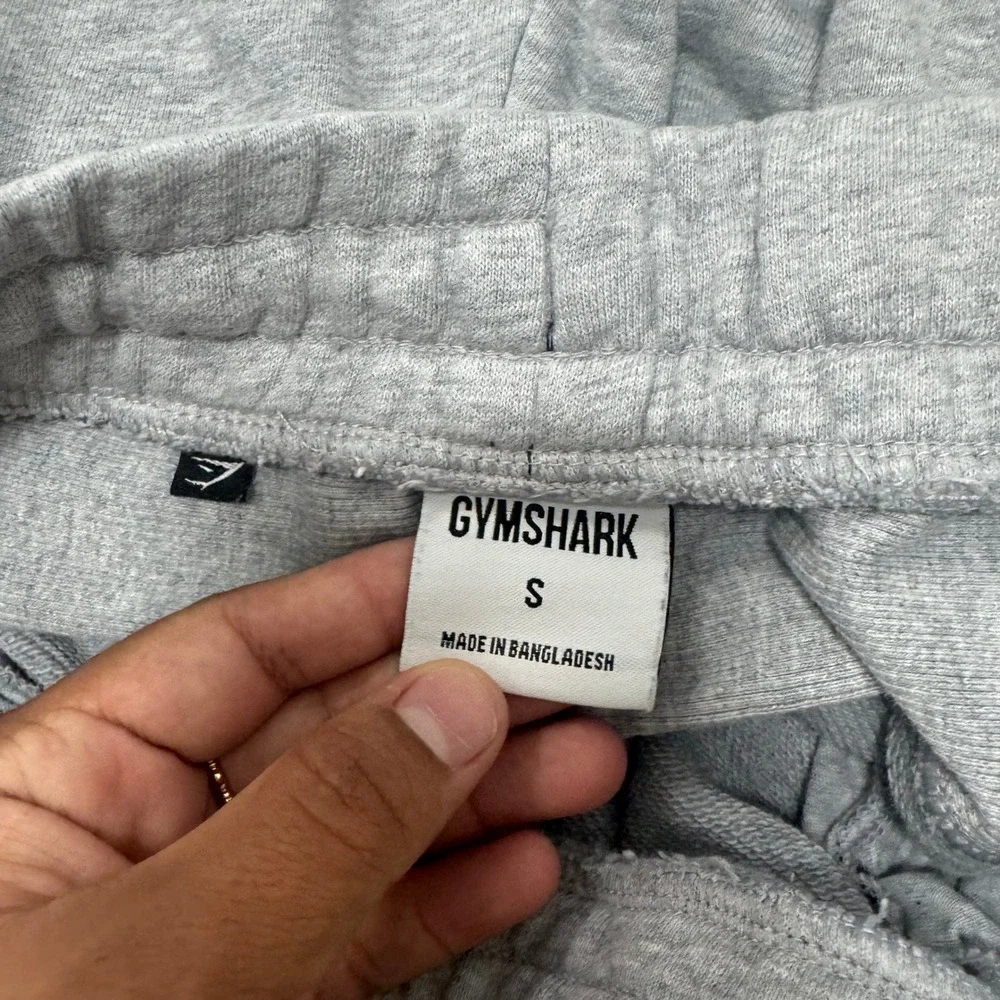 Gymshark Mens Small Gray Joggers Sweatpants Drawstring‎ Elastic Cuff Activewear